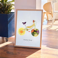 Creative Fruit Ride – Minimalist Bicycle Wall Art