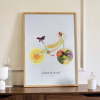 Creative Fruit Ride – Minimalist Bicycle Wall Art
