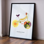 Creative Fruit Ride – Minimalist Bicycle Wall Art