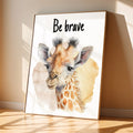 Be Brave Giraffe – Inspirational Kids Wall Art