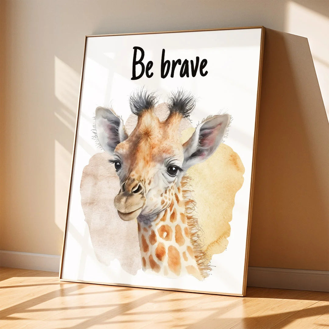 Be Brave Giraffe – Inspirational Kids Wall Art