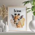 Be Brave Giraffe – Inspirational Kids Wall Art