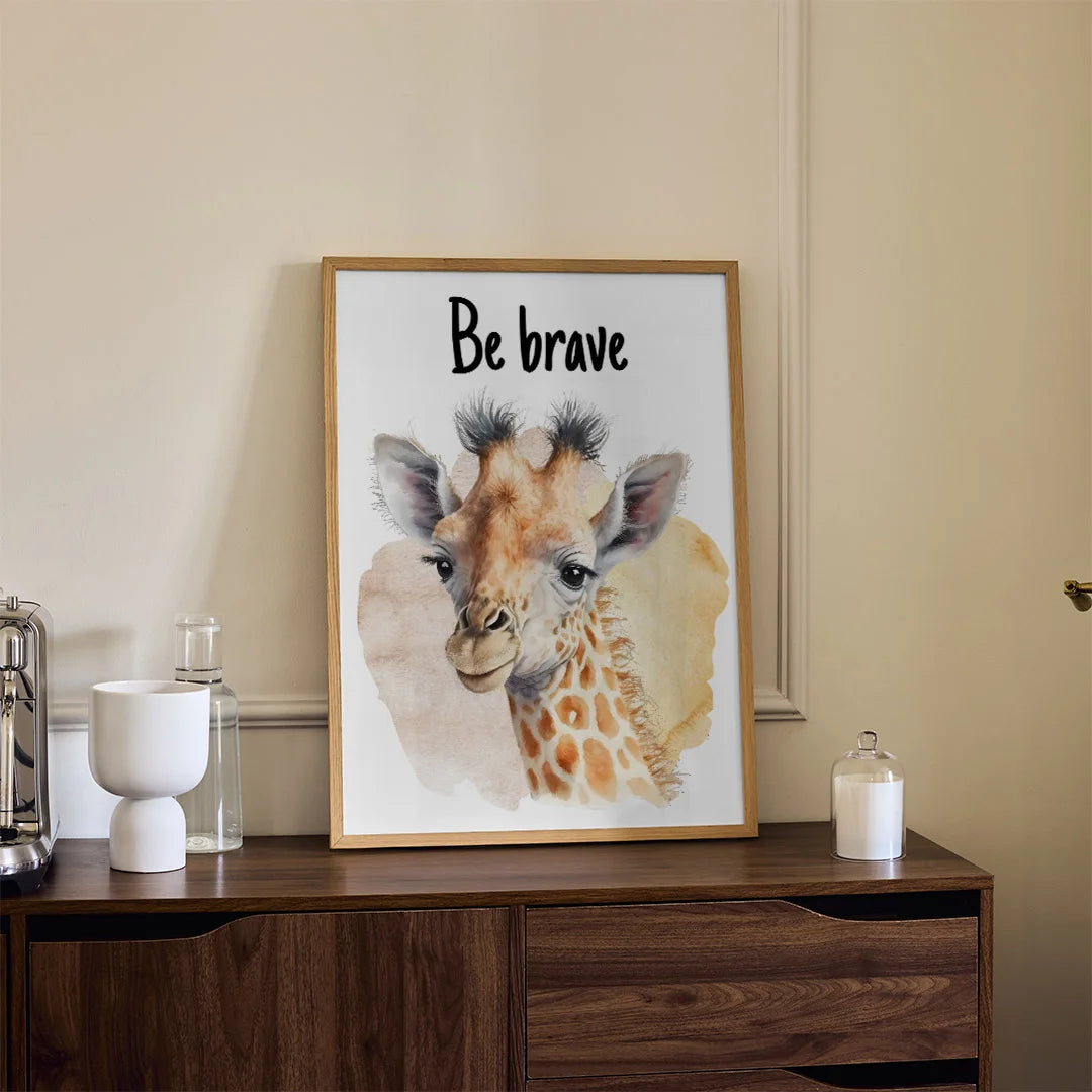 Be Brave Giraffe – Inspirational Kids Wall Art
