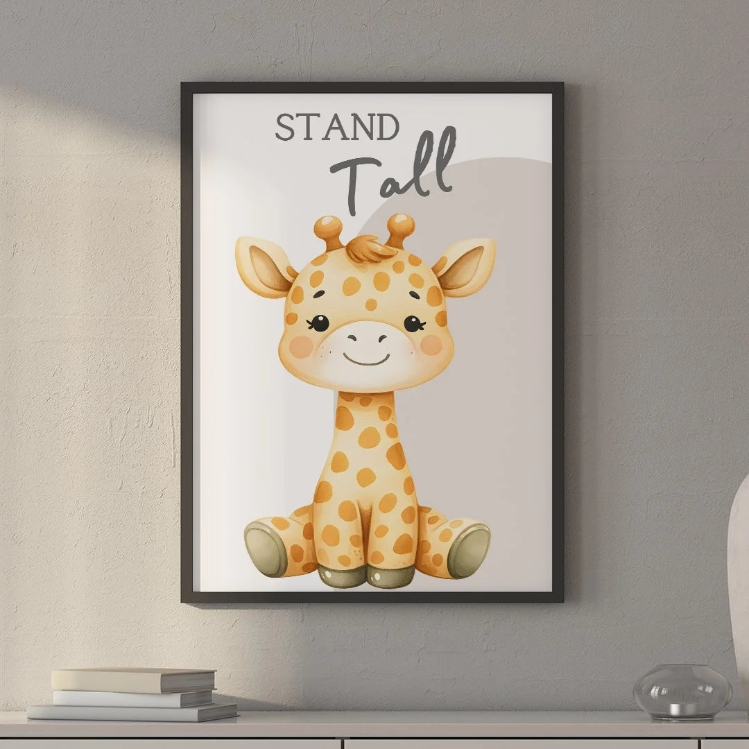 Stand Tall Giraffe – Cute Inspirational Kids Wall Art