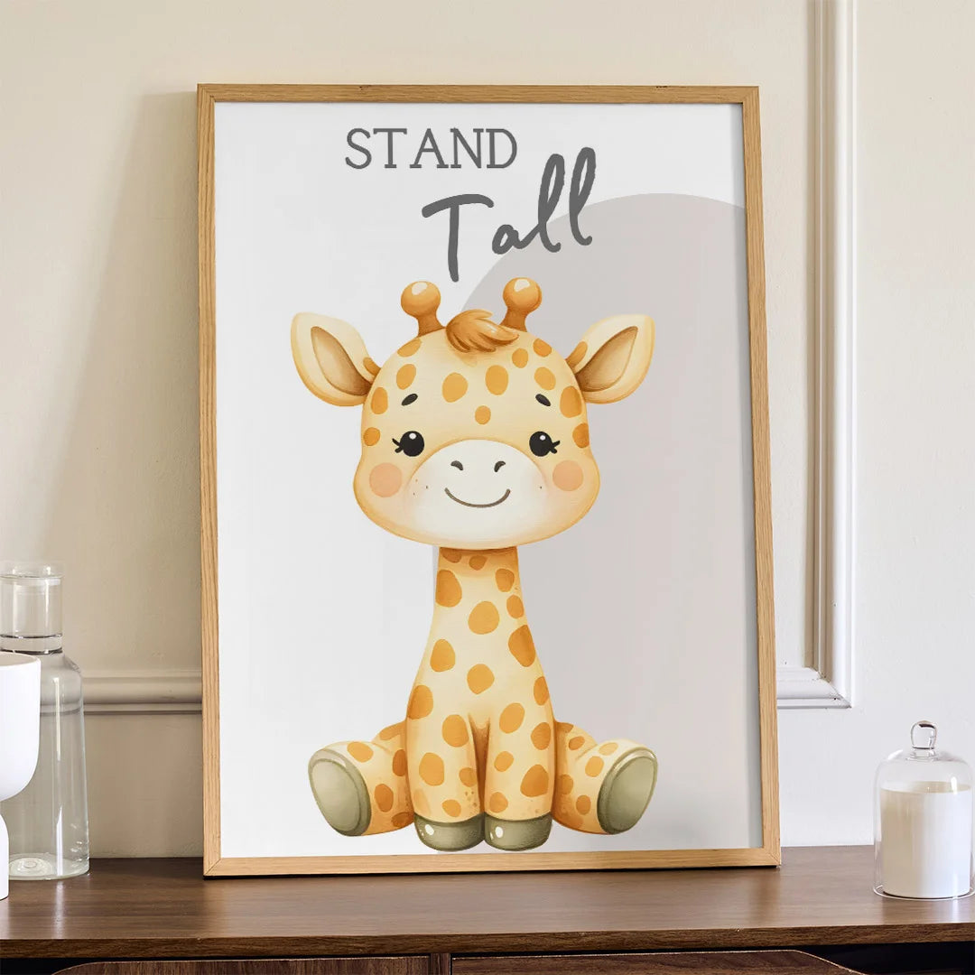 Stand Tall Giraffe – Cute Inspirational Kids Wall Art