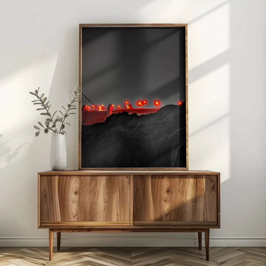 Golden Gate Night Glow – Set of 3 Cityscape Wall Art Prints