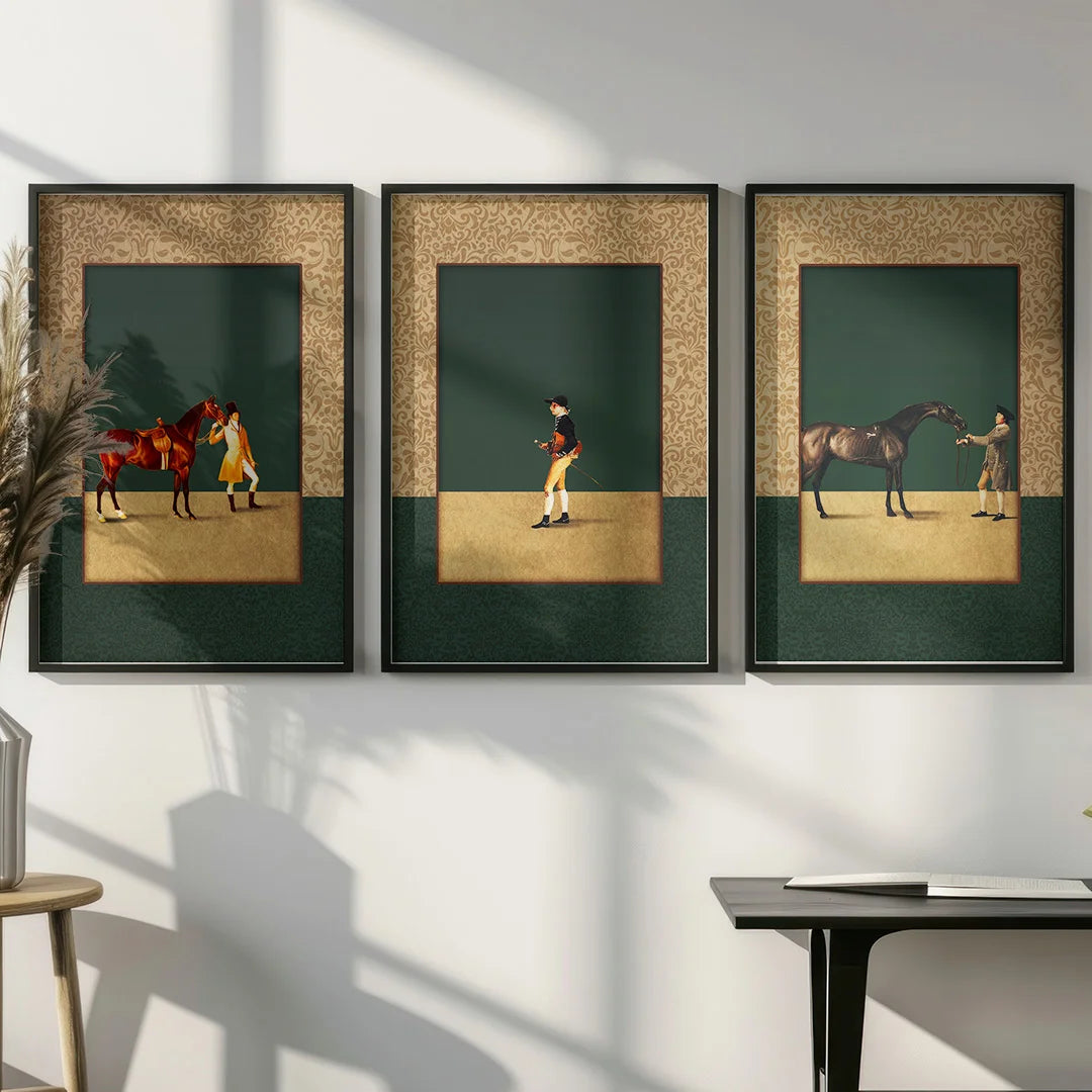 Classic Equestrian Heritage – Set of 3 Vintage Wall Art Prints