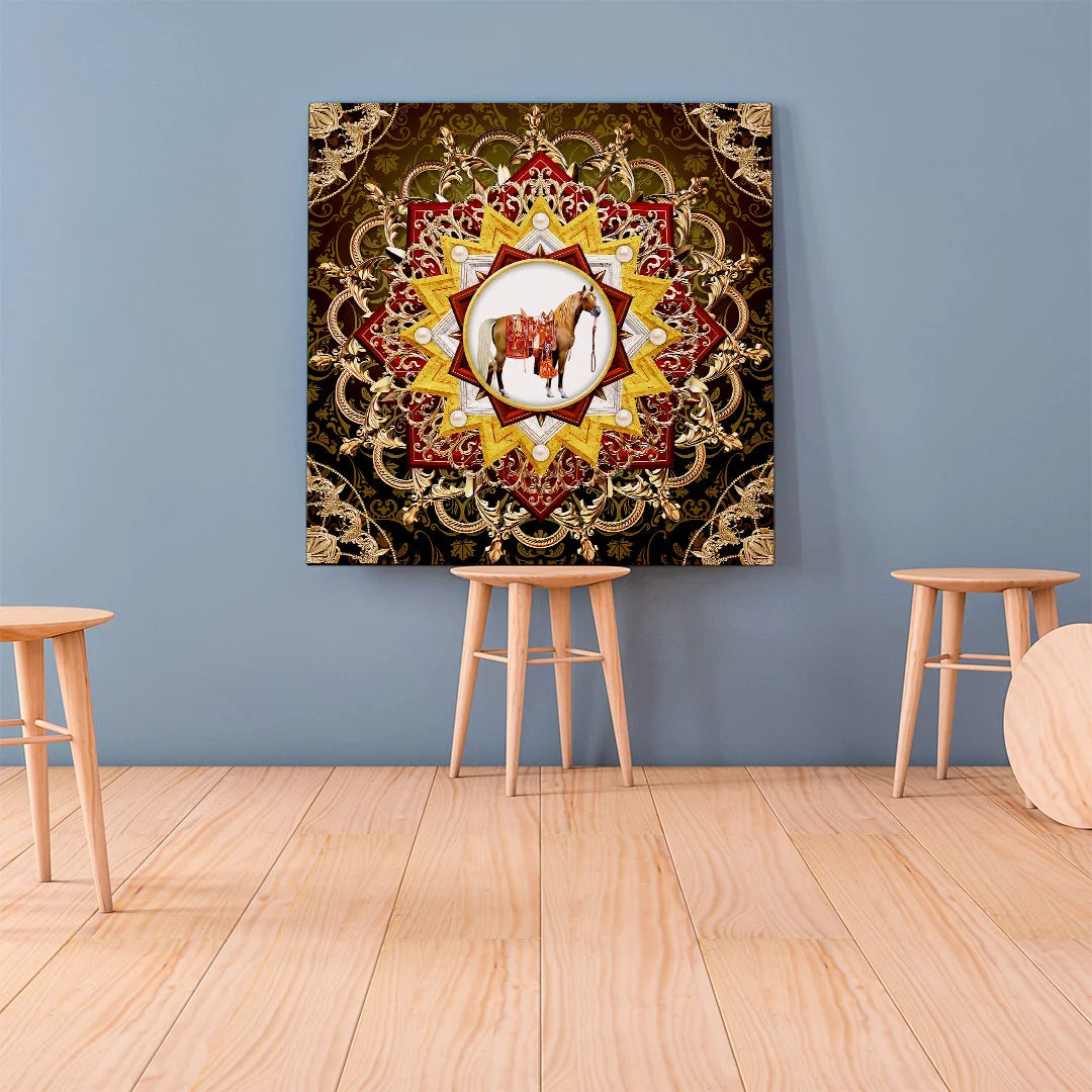 Royal Horse Mandala Art – Set of 2 Decorative Wall Prints
