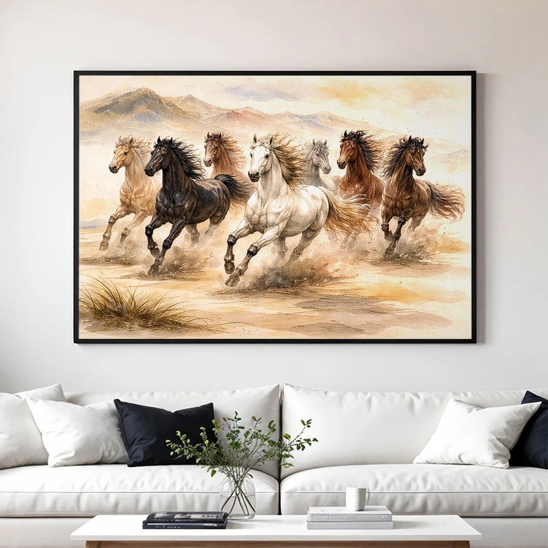 Seven Running Horses – Vaastu Success & Prosperity Wall Art