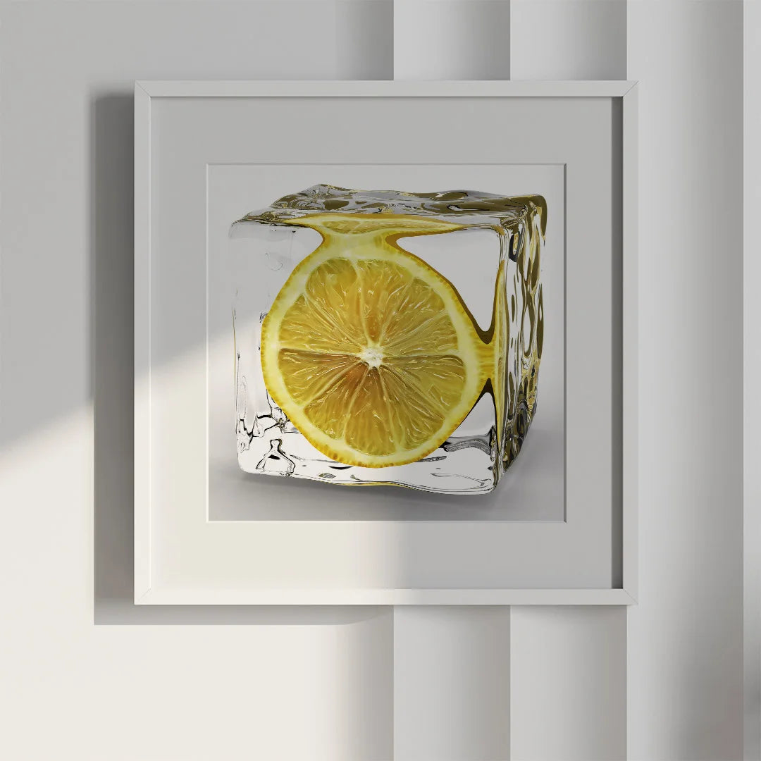 Frozen Fresh Trio – Contemporary Fruit Ice Wall Art Set