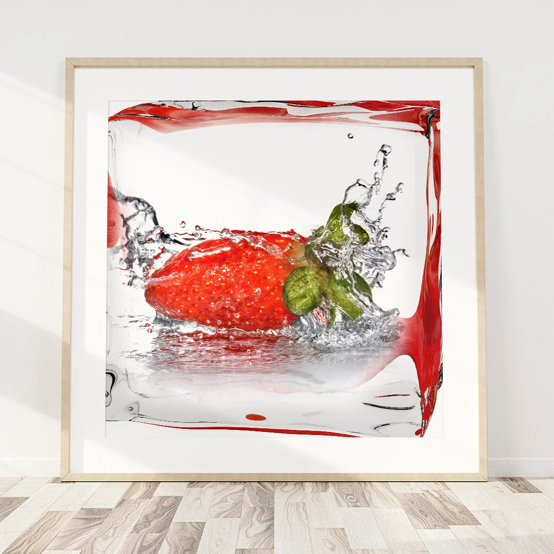 Frozen Fresh Trio – Contemporary Fruit Ice Wall Art Set