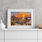 Coastal Fishermen at Sunset