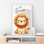 Be Brave Lion – Cute Kids Motivational Wall Art