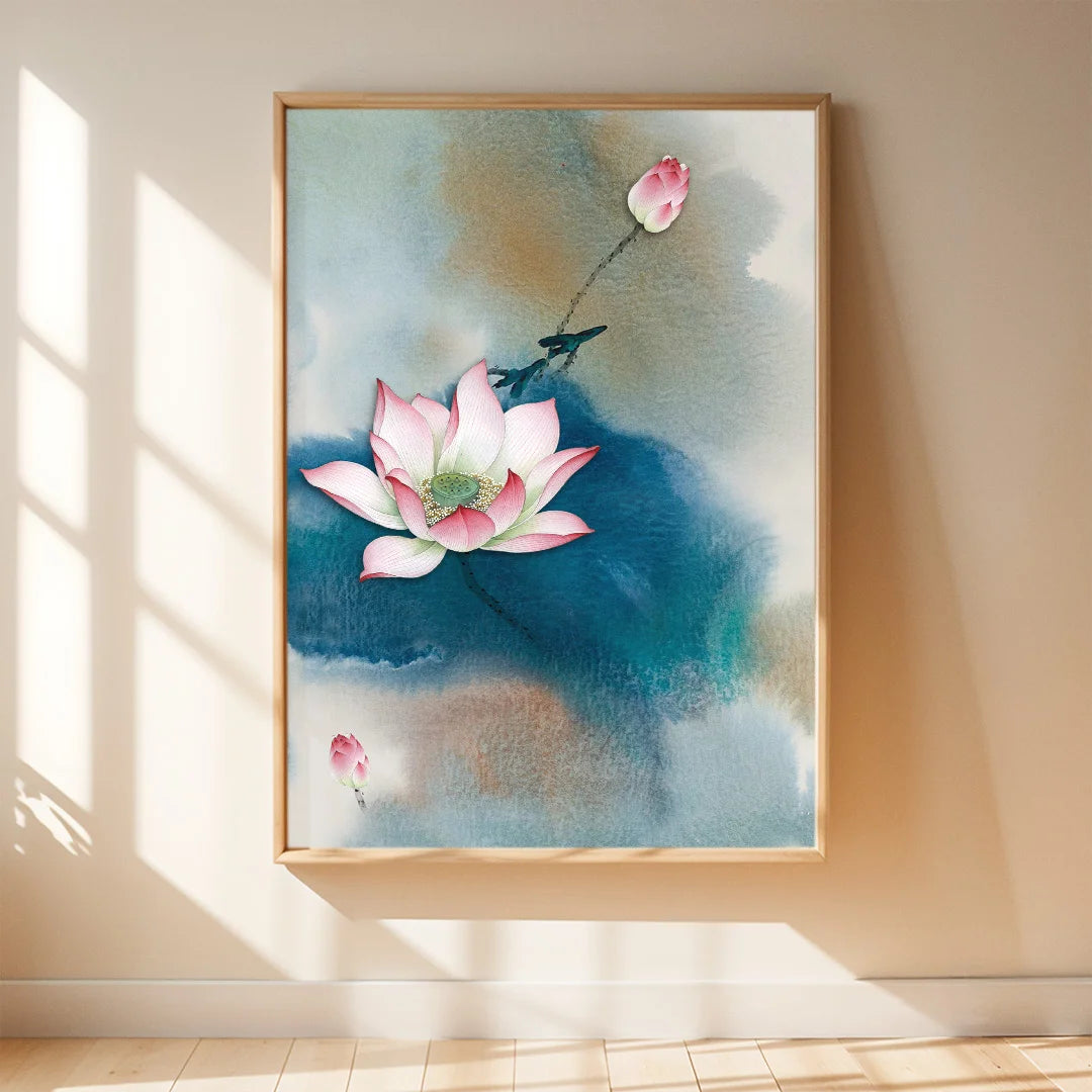 Serene Lotus Flow – Vaastu Peace Wall Art
