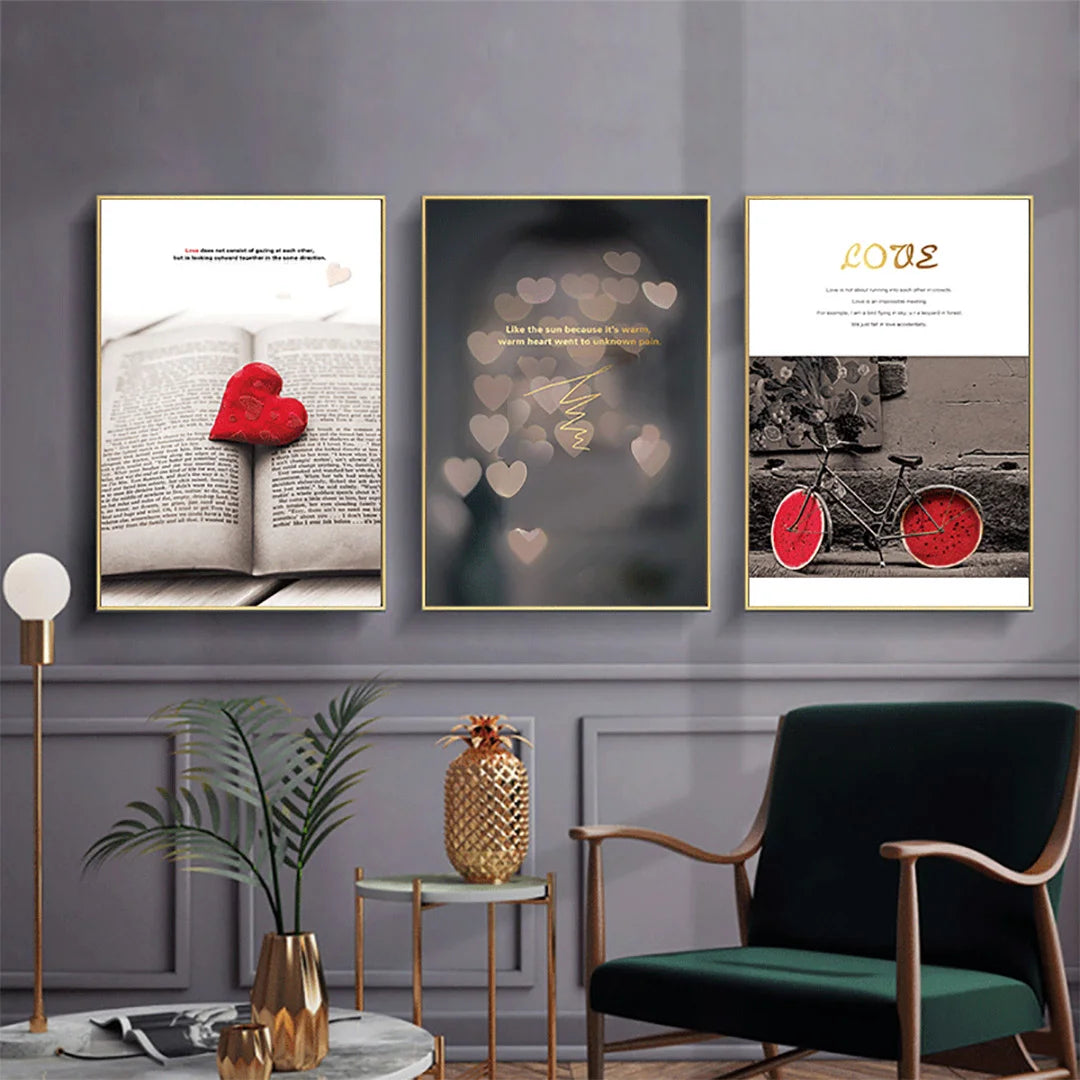 Love & Warm Moments – Set of 3 Romantic Wall Art Prints