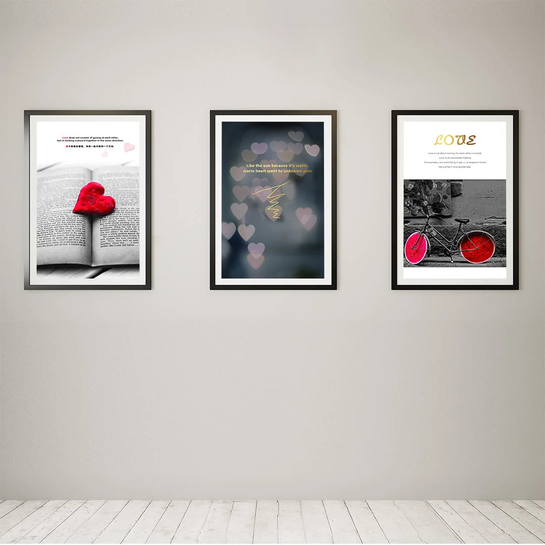 Love & Warm Moments – Set of 3 Romantic Wall Art Prints