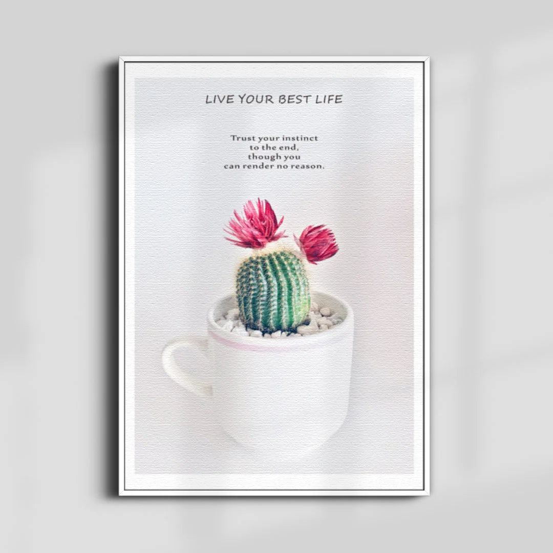 Live Your Best Life – Set of 3 Minimal Botanical Quote Prints