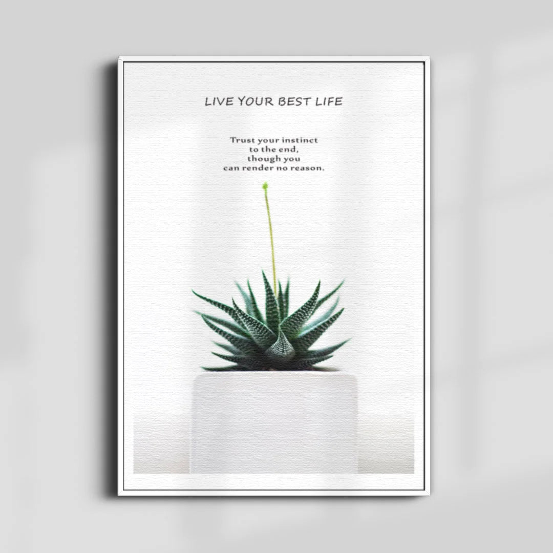 Live Your Best Life – Set of 3 Minimal Botanical Quote Prints