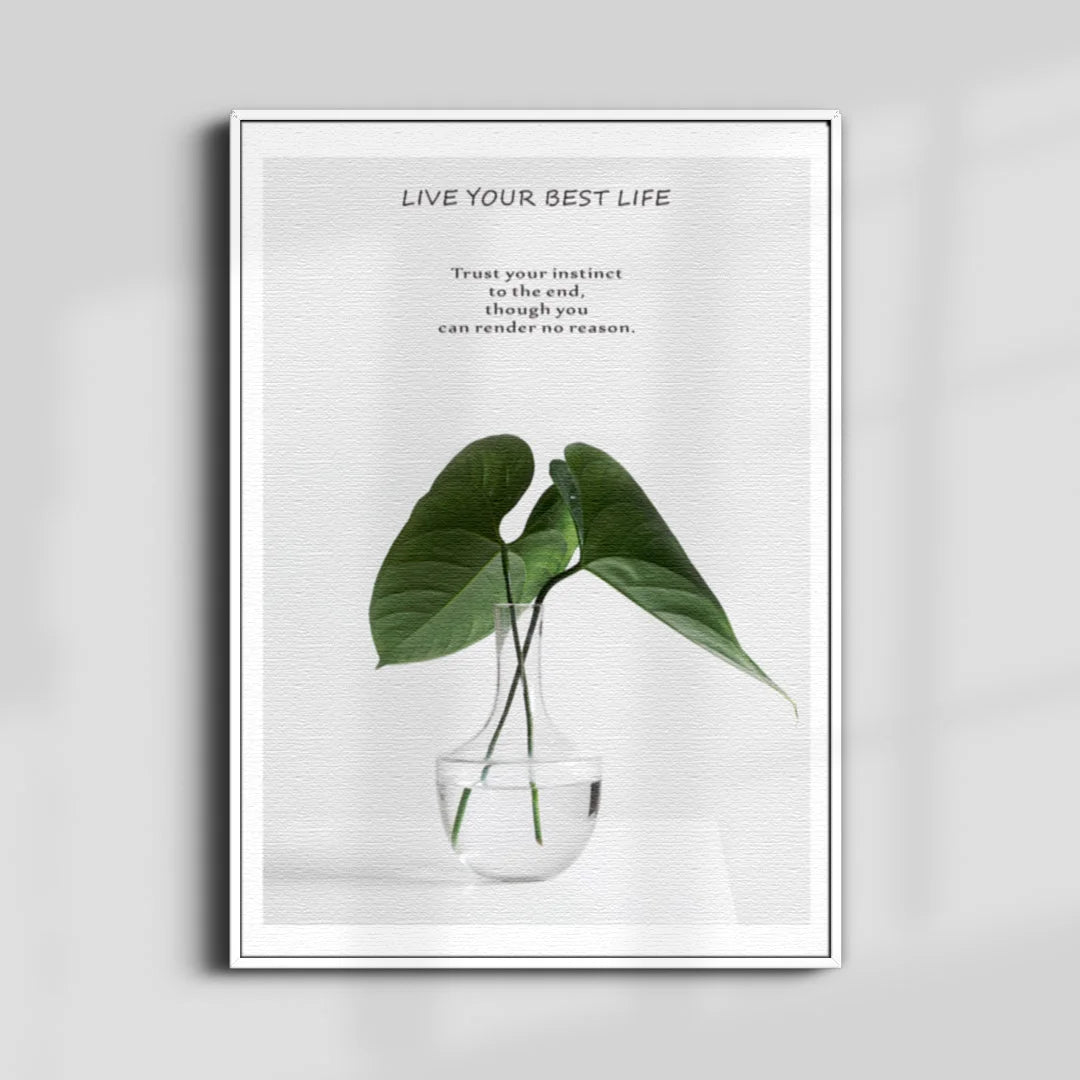 Live Your Best Life – Set of 3 Minimal Botanical Quote Prints
