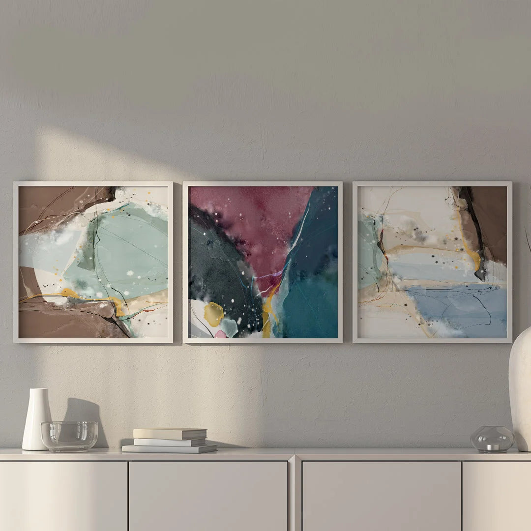 Modern Abstract Flow – Set of 3 Contemporary Wall Art Prints