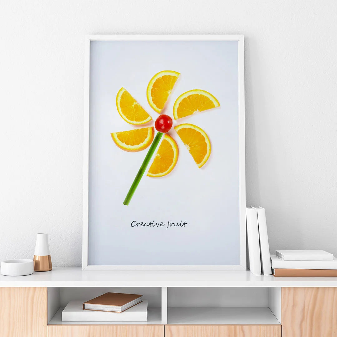 Creative Fruit Flower – Orange Slice Wall Art Poster
