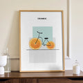 Orange Ride – Minimalist Fruit Bicycle Wall Art