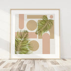 Tropical Palm Geometry – Set of 2 Modern Botanical Wall Art Prints