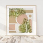 Tropical Palm Geometry – Set of 2 Modern Botanical Wall Art Prints