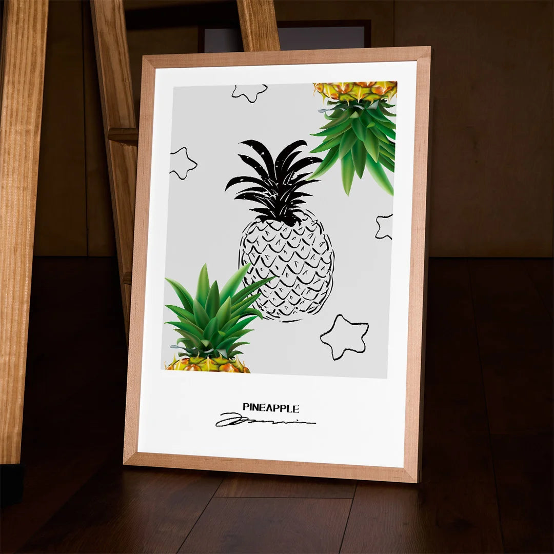 Pineapple Sketch – Modern Tropical Minimal Wall Art