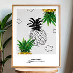 Pineapple Sketch – Modern Tropical Minimal Wall Art