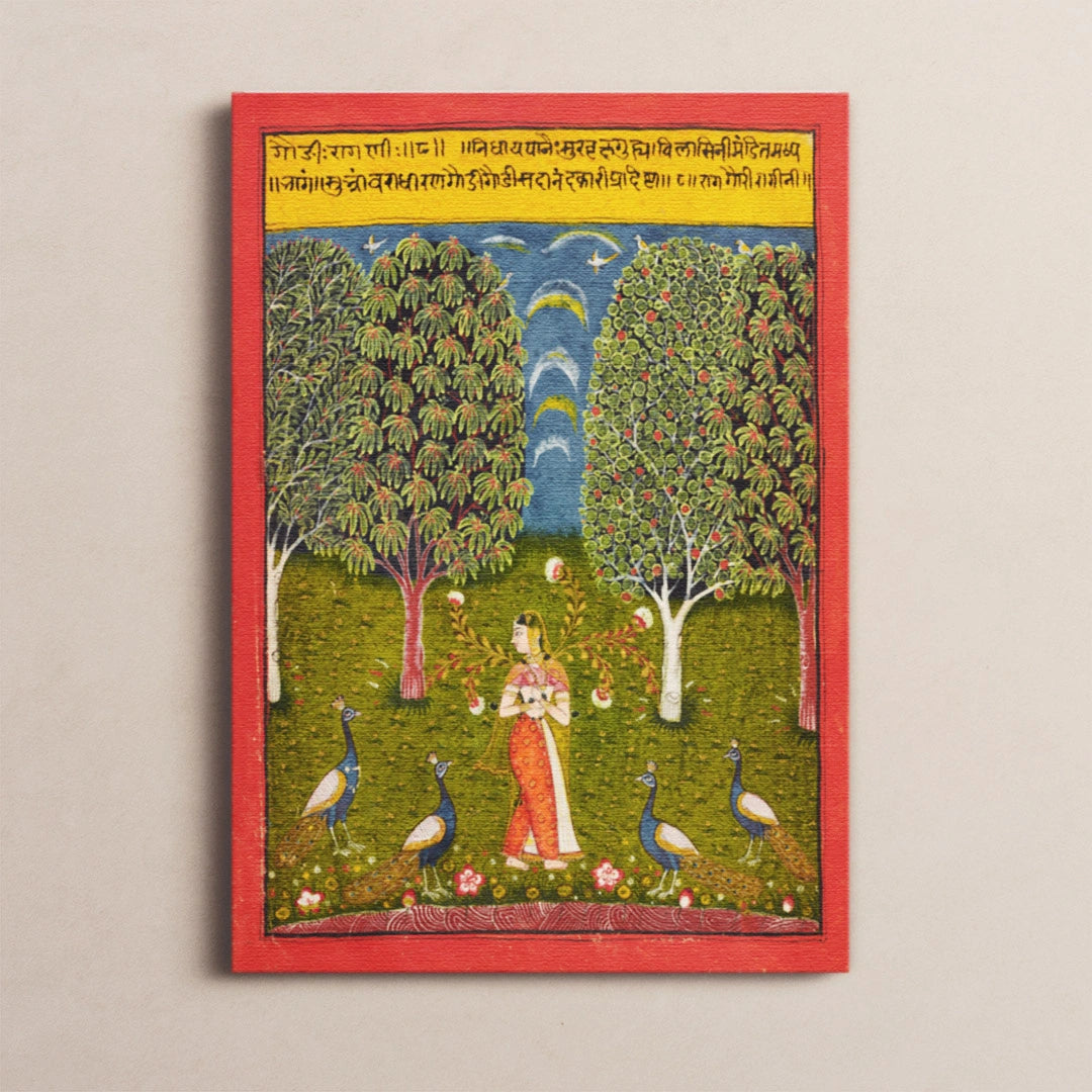Radha with Peacocks