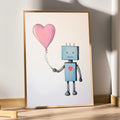 Little Robot with Heart Balloon