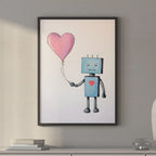 Little Robot with Heart Balloon