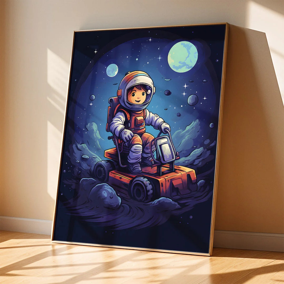 Little Astronaut Adventure – Space Kids Wall Art Poster