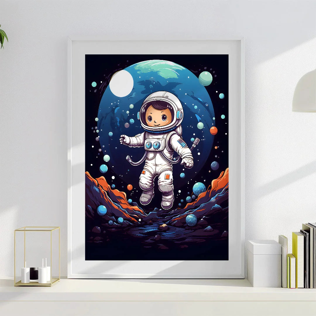 Little Space Explorer – Astronaut Kids Wall Art Poster