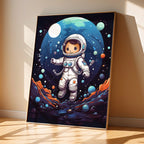 Little Space Explorer – Astronaut Kids Wall Art Poster