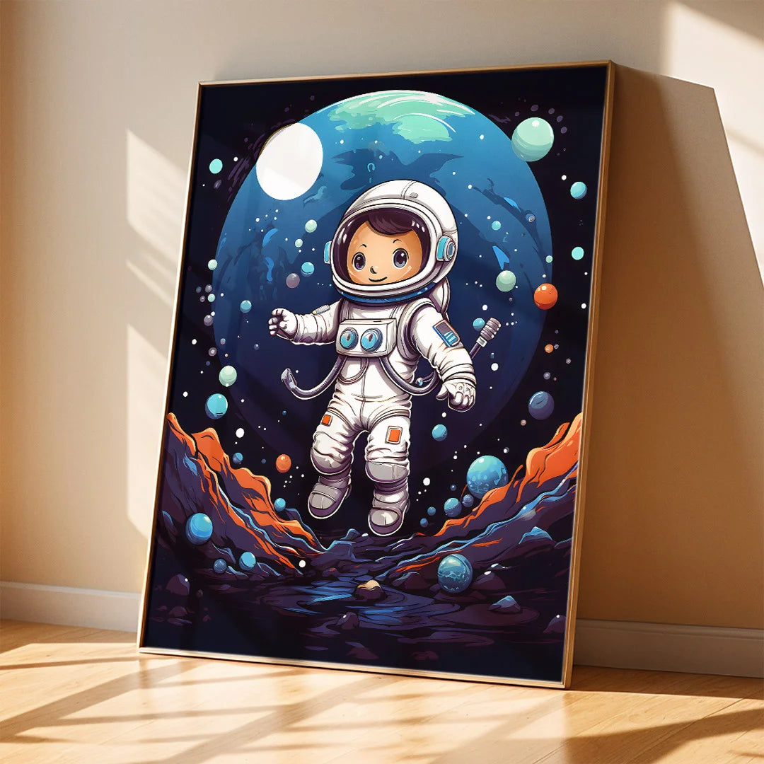 Little Space Explorer – Astronaut Kids Wall Art Poster