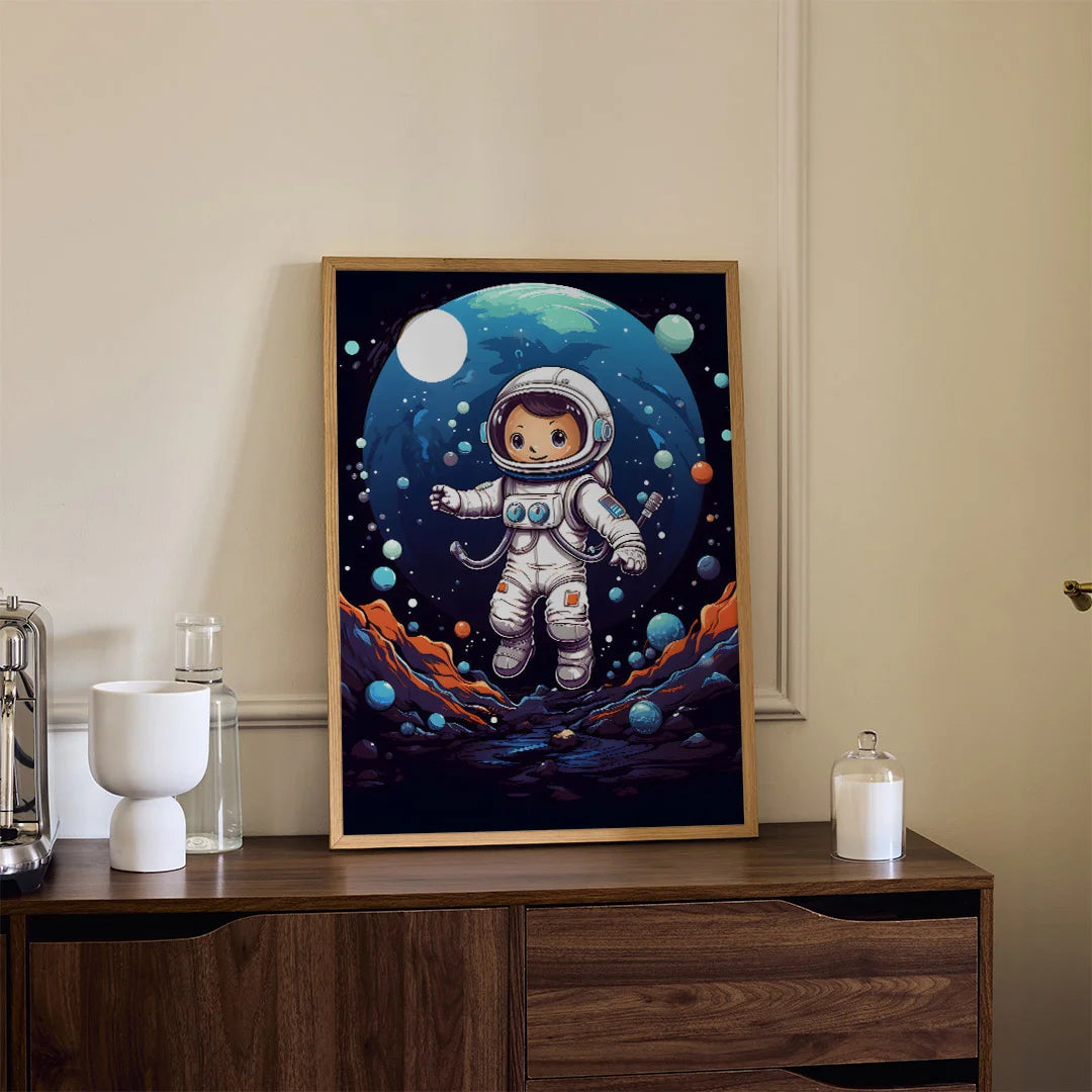 Little Space Explorer – Astronaut Kids Wall Art Poster