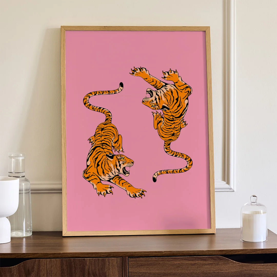 Dancing Tigers – Pop Art Print