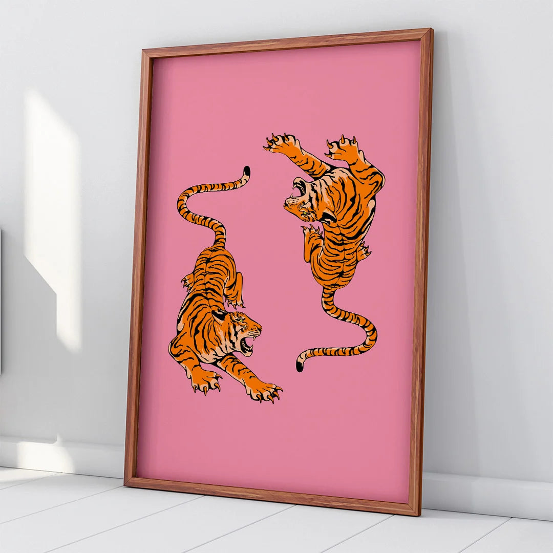 Dancing Tigers – Pop Art Print