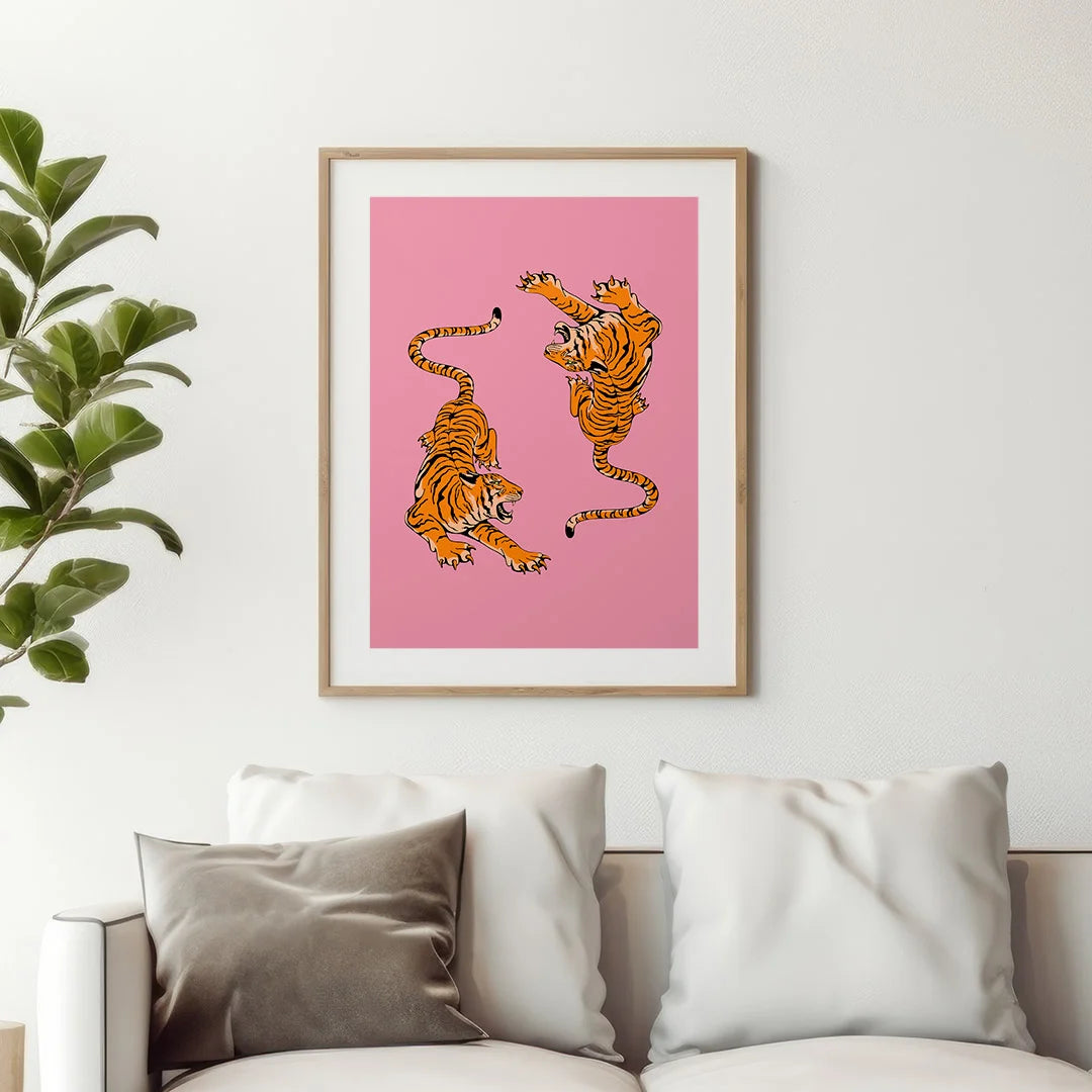 Dancing Tigers – Pop Art Print