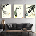 Oriental Ink Nature – Set of 3 Minimal Asian Wall Art Prints