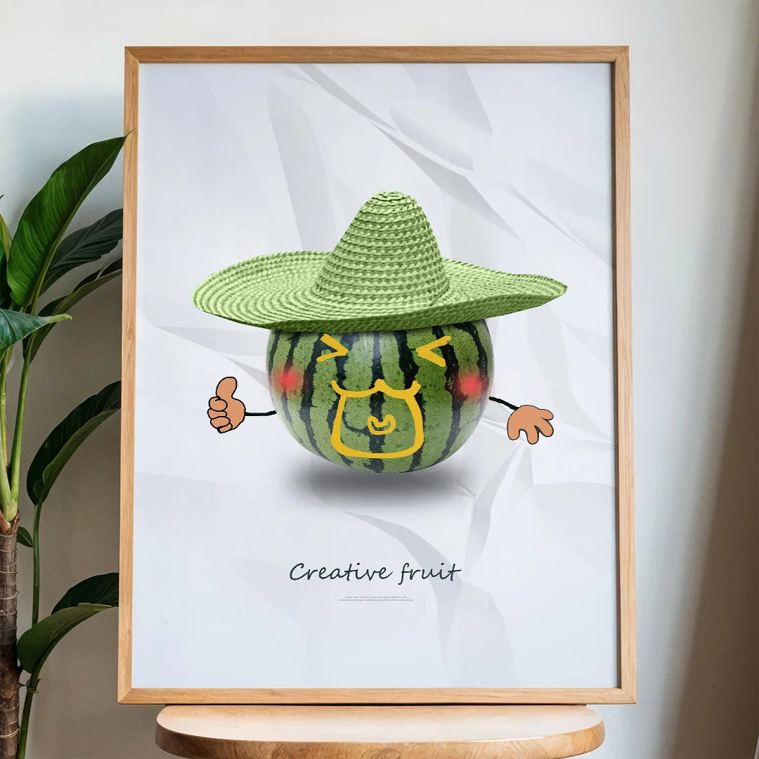 Creative Watermelon – Playful Minimal Fruit Wall Art