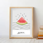 Watermelon Slice – Minimalist Watercolor Wall Art