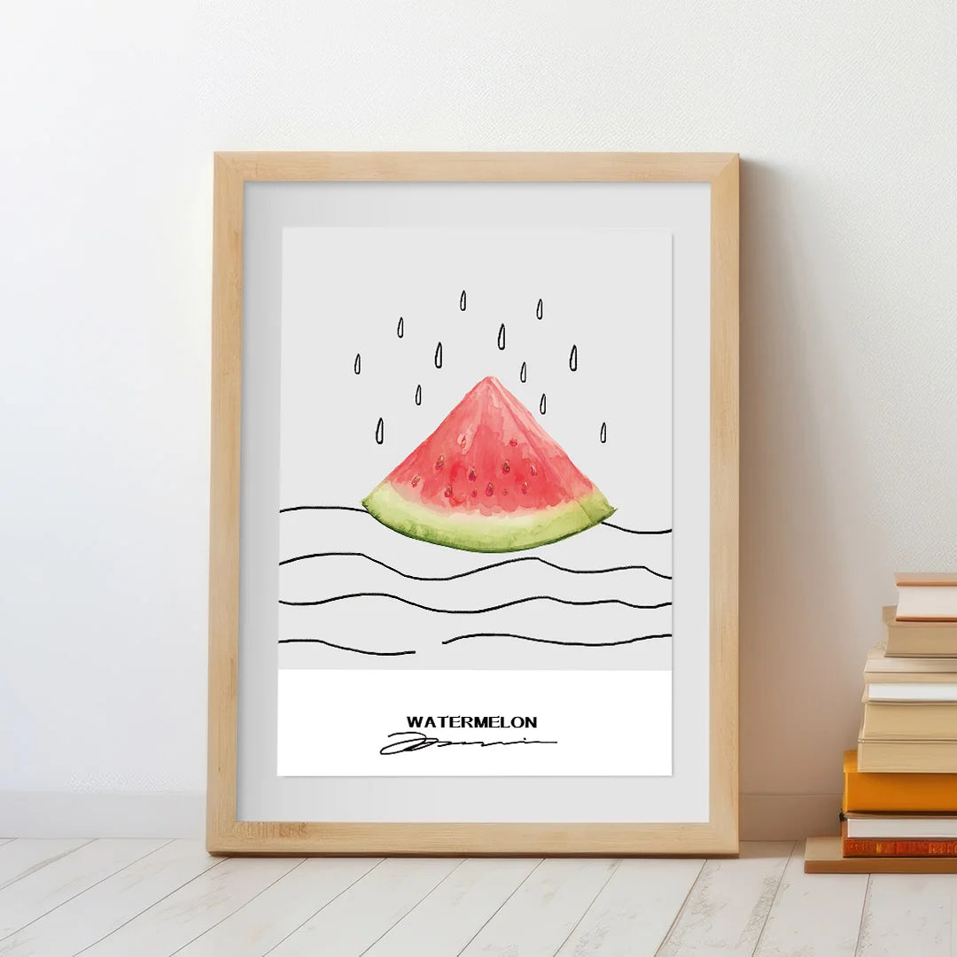 Watermelon Slice – Minimalist Watercolor Wall Art