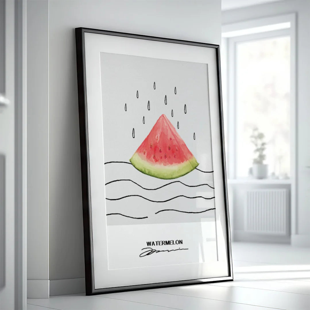 Watermelon Slice – Minimalist Watercolor Wall Art