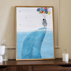 Whale & Balloon Adventure – Dreamy Kids Wall Art Poster