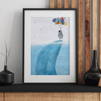 Whale & Balloon Adventure – Dreamy Kids Wall Art Poster